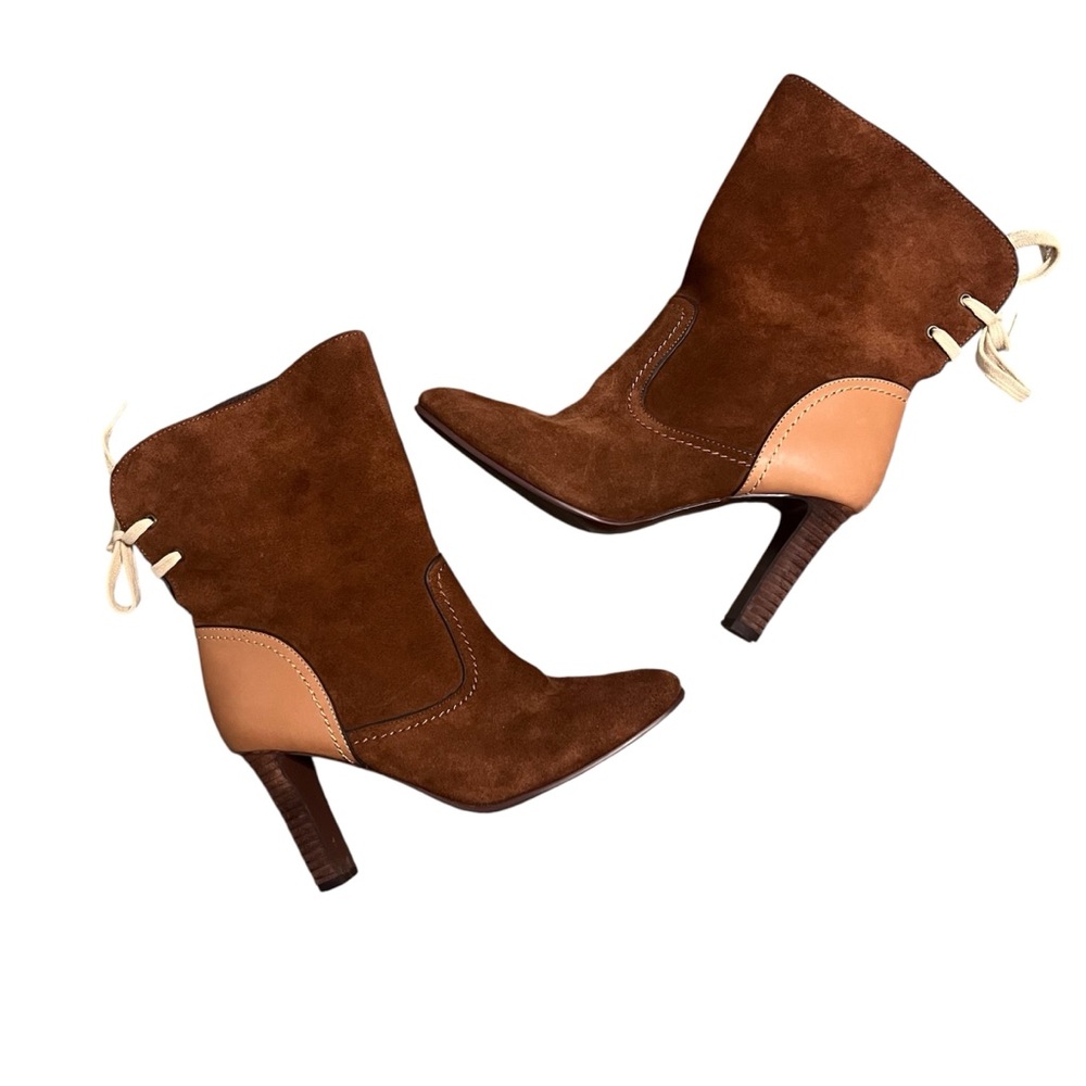See by Chloe Elegant Brown Suede Ankle Boots size 37 1/2 - Picture 11 of 14
